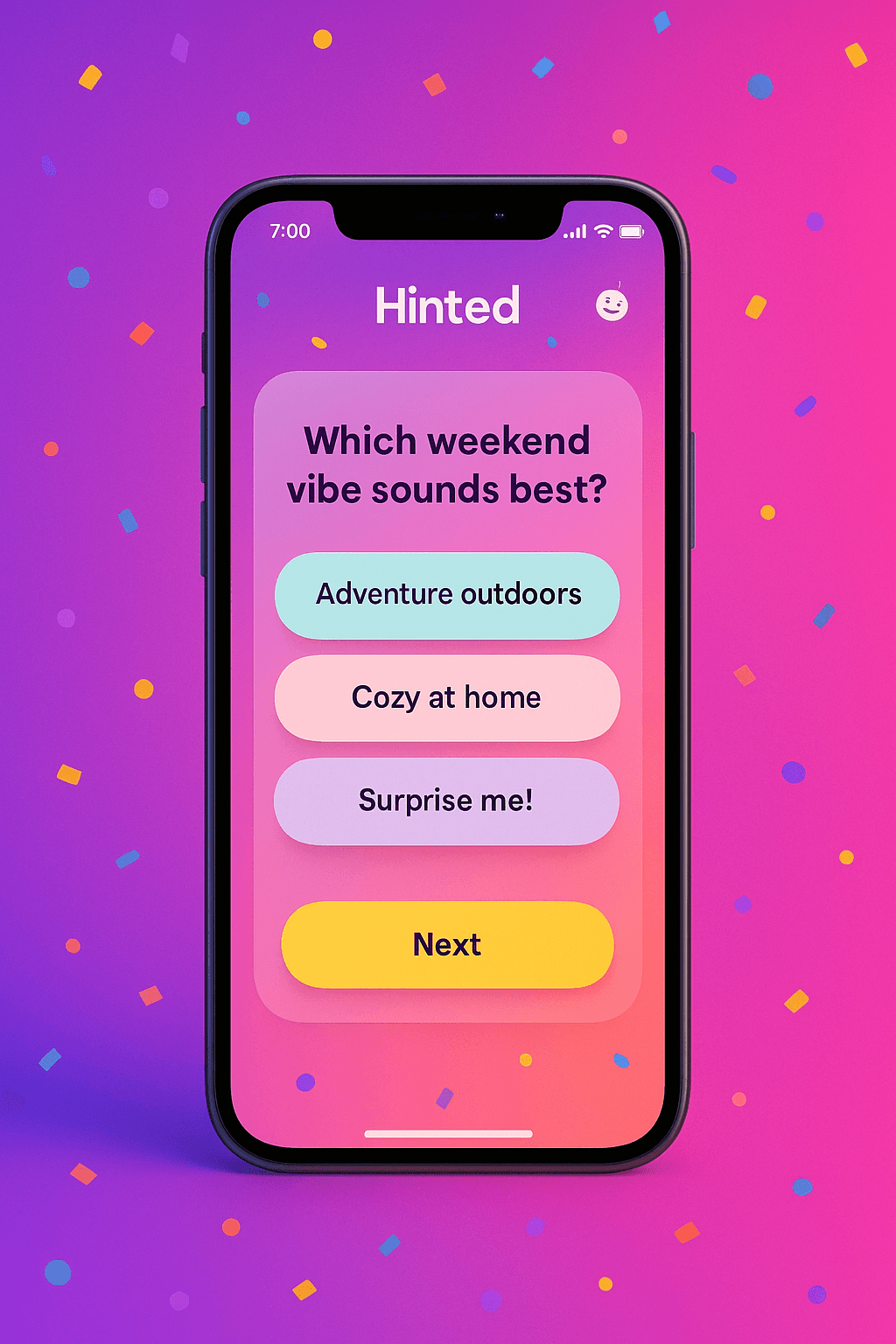 Recipient taking a fun micro-quiz to share preferences